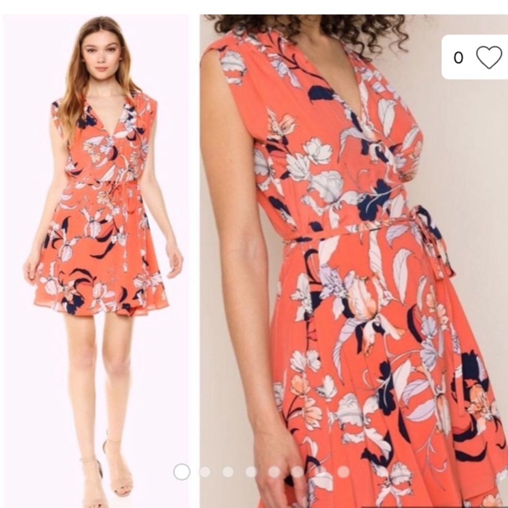 Yumi Kim coral floral wrap dress